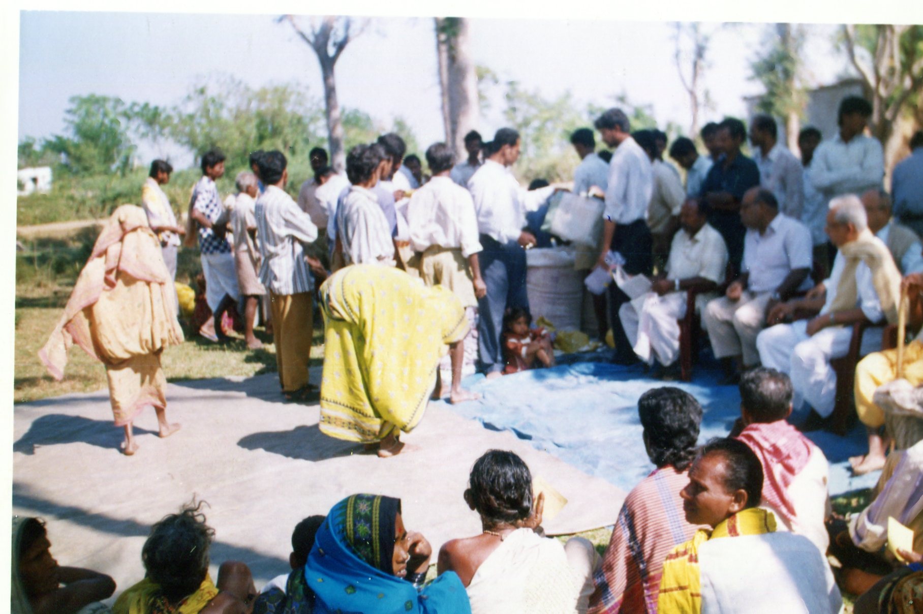 Blanket and Food distribution Dec,1999 after cyclone in Ganjam area
